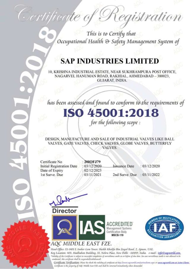 Certification | SAP Industries Ltd